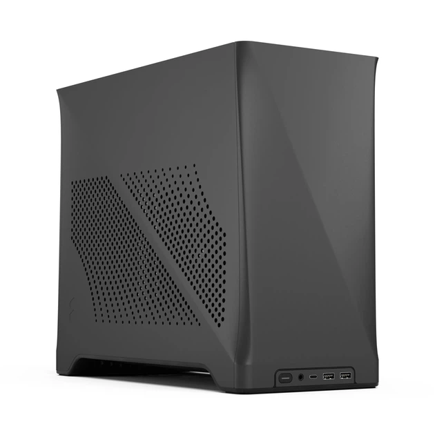 Корпус Fractal Design Era 2 / Mini-ITX / Small Form Factor / Алюминий и Орех / USB Type-C / Без БП / Черный - изображение 3