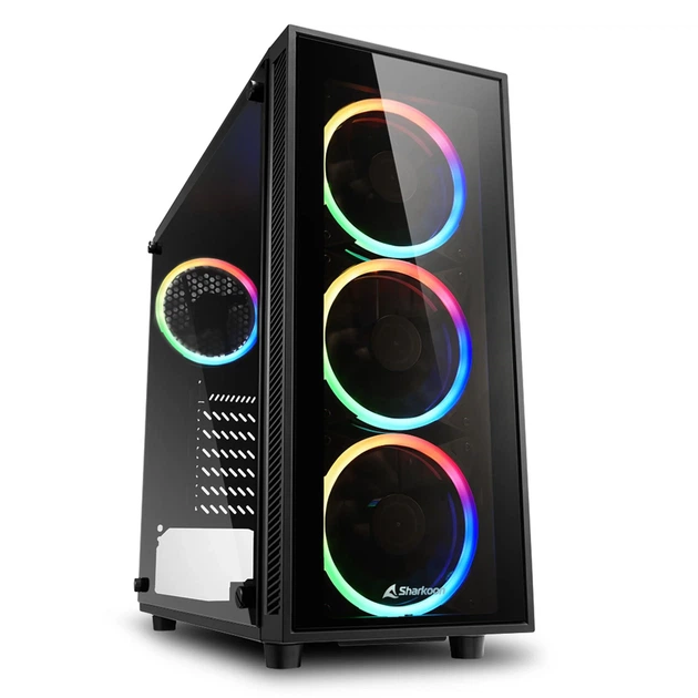Корпус Sharkoon TG4 RGB / без БП / Midi-Tower / 4x120mm RGB / ATX / USB 3.0 / Черный - Фото 1 Корпус Sharkoon TG4 RGB / без БП / Midi-Tower / 4x120mm RGB / ATX / USB 3.0 / Черный - изображение 1
