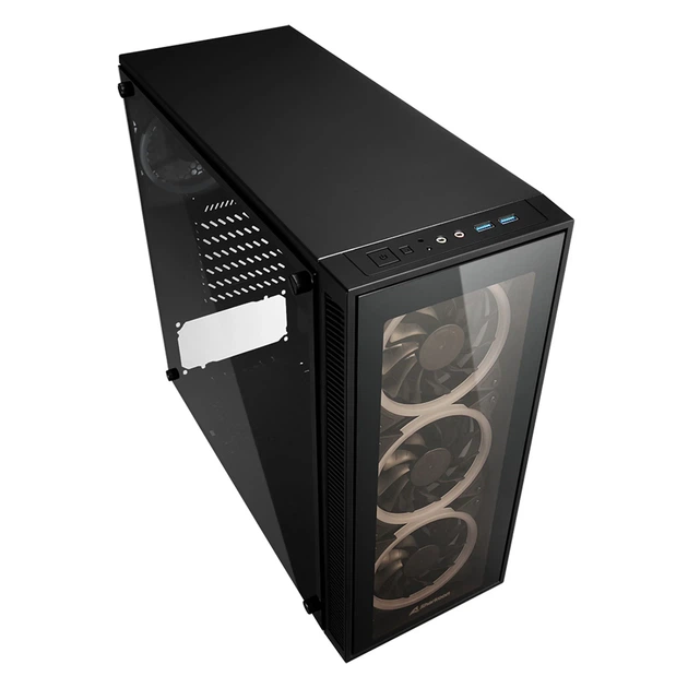 Корпус Sharkoon TG4 RGB / без БП / Midi-Tower / 4x120mm RGB / ATX / USB 3.0 / Черный - Фото 2 Корпус Sharkoon TG4 RGB / без БП / Midi-Tower / 4x120mm RGB / ATX / USB 3.0 / Черный - изображение 2