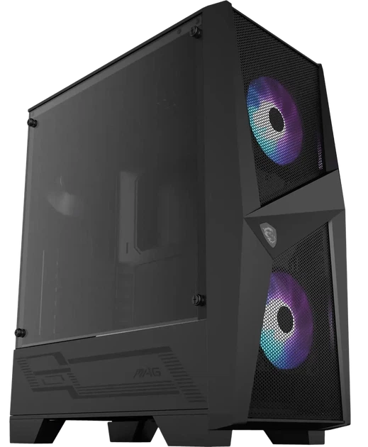 Корпус MSI MAG Forge 100R / без БП / Mid Tower / ARGB / Tempered Glass / USB 3.2 / 3x120mm Fans / Черный (101642292) - Уценка - изображение 2