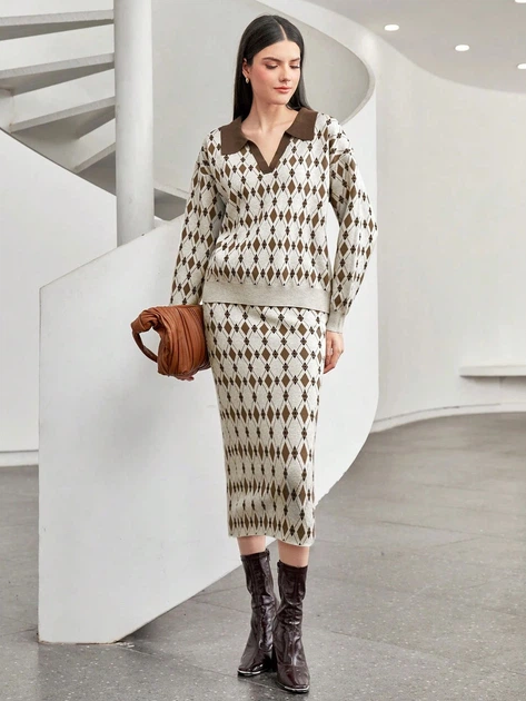Костюм (спідниця, светр) Shein sz2306149207364499 S комбінований (100009797) - зображення 3