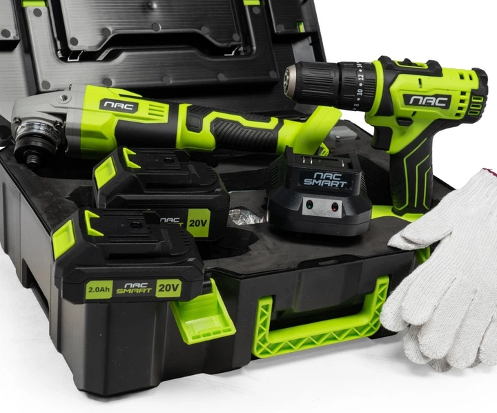 Zestaw Nac SMART NS-SET2-20V wkrętarka akumulatorowa + szlifierka kątowa + 2 x akumulator + szybka ładowarka 20 V (5905842533387) - obraz 7