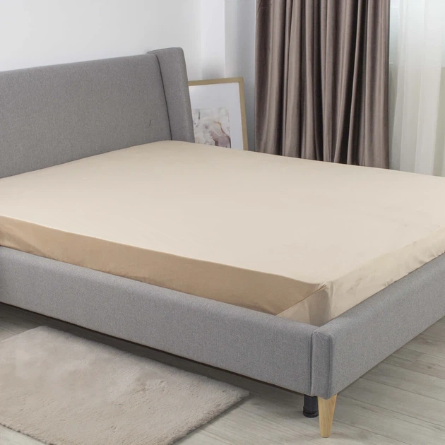 Простирадло на резинці 180×200 ТЕП VELOUR золотий беж, велюр 200 г/м² - Фото 2 Простирадло на резинці 180×200 ТЕП VELOUR золотий беж, велюр 200 г/м² - зображення 2