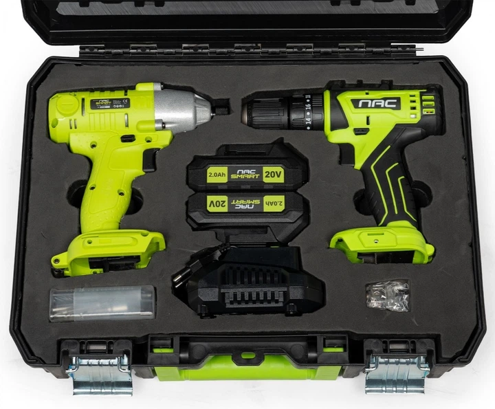 Zestaw Nac SMART NS-SET1-20V wkrętarka akumulatorowa + zakrętarka udarowa + akumulator + szybka ładowarka 20 V (5905842533370) - obraz 6