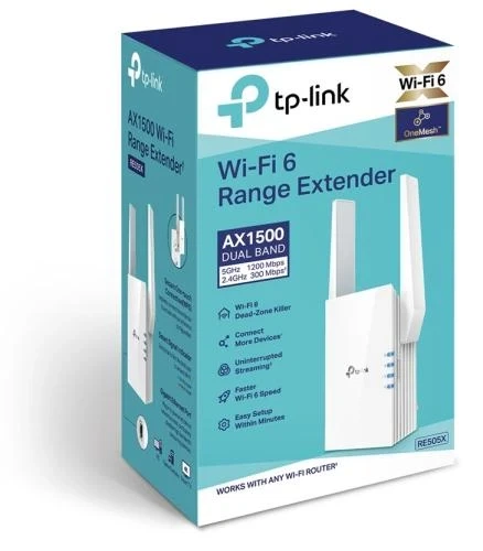 Wi-Fi повторювач TP-Link RE505X, 1200+300Mbps - Фото 2 Wi-Fi повторювач TP-Link RE505X, 1200+300Mbps - зображення 2