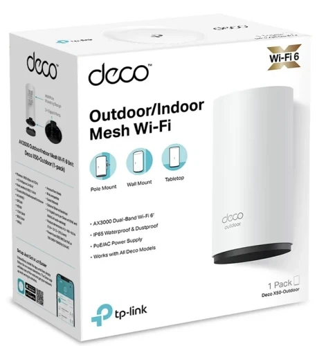 Беспроводная система Wi-Fi TP-LINK Deco X50 (1-pack), White - Фото 4 Беспроводная система Wi-Fi TP-LINK Deco X50 (1-pack), White - изображение 4