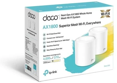 Бездротова система Wi-Fi TP-LINK Deco X20 (2-pack), White - зображення 4