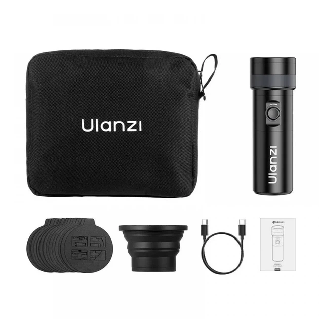 Портативный фотофонарь Ulanzi LM01 10 Вт с масками GOBO и RGB 7500 мАч для фото- видеосъемки - изображение 3