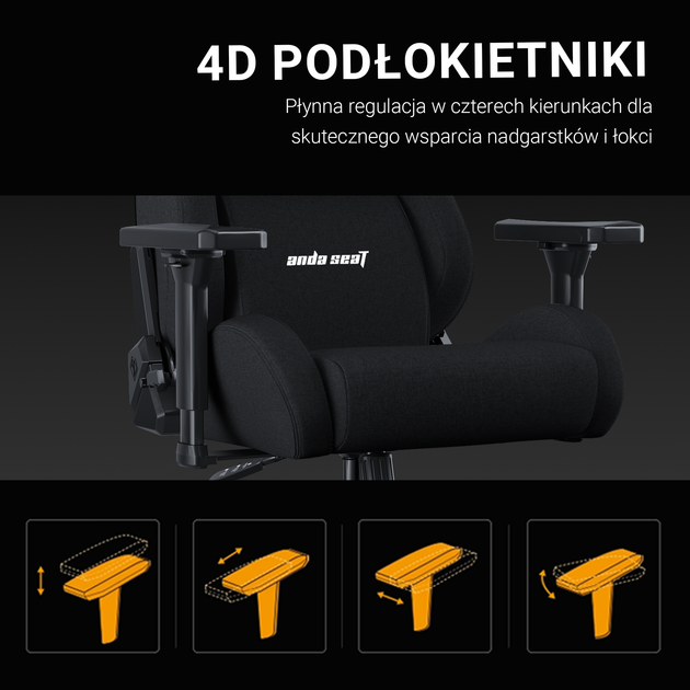 Крісло ігрове Anda Seat Kaiser Frontier XL Black Linen Fabric (AD12YXL-17-B-F-B02) - зображення 12