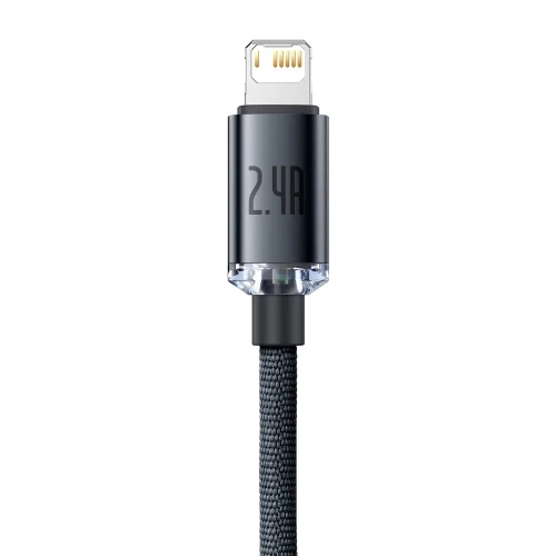 Кабель Baseus Crystal Shine Series Fast Charging Data Cable USB to iP 2.4A 2m Black - изображение 5