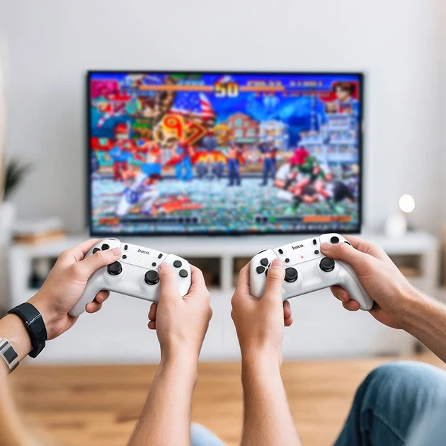 Ігрова приставка + 2 джойстики HOCO GA31 Collection game box+two wireless gamepads set White - изображение 8