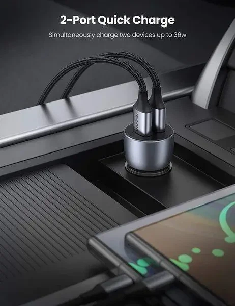 Автомобільний зарядний пристрій UGREEN CD213 Fast Car Charger (Dark Blue) (UGR-10144) - зображення 4