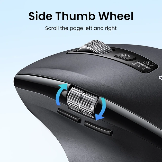 Маніпулятор миша бездротова UGREEN M751 Multi-mode Wireless Mouse Black - изображение 5