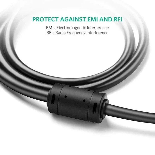 Кабель UGREEN VG101 VGA Male to Male Cable 1m (Black)(UGR-11673) - изображение 4