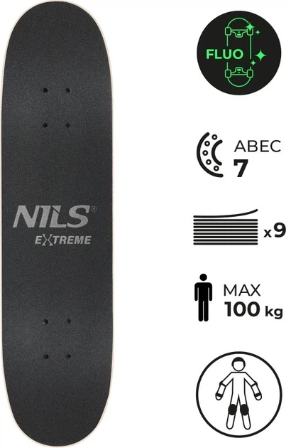 Скейтборд Nils Extreme Флуоресцентний Lion CR3108SA (5908261688164) - зображення 3