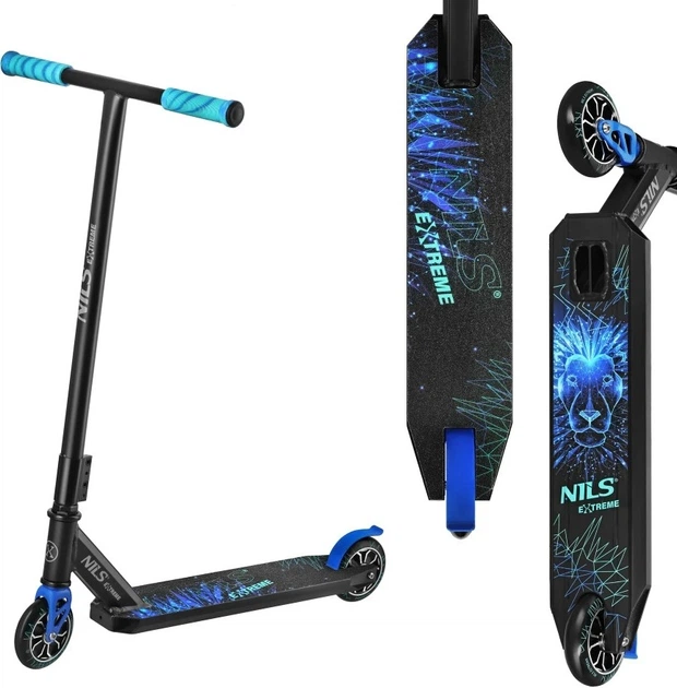 Самокат Nils Extreme Флуоресцентний Lion HS155 Синій (5905504100148) - зображення 2