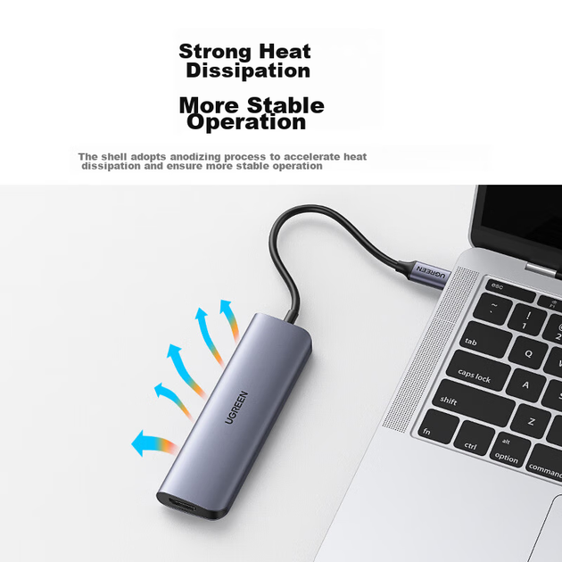 Док-станция расширения UGREEN Type-C — HDMI, совместимая с Thunderbolt 4/5, адаптер для компьютеров Apple, преобразователь портов C, Macbook Air/Neo, многопортовая док-станция расширения Huawei. - изображение 3