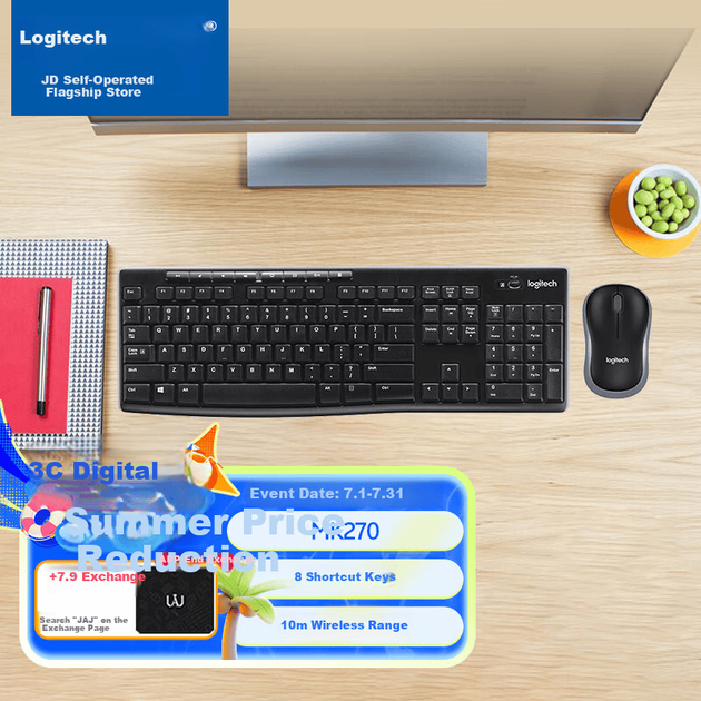 Комплект беспроводной Logitech MK270 Черный - Фото 5 Комплект беспроводной Logitech MK270 Черный - изображение 5