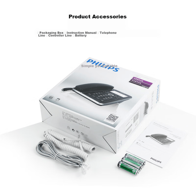 Стаціонарний телефон PHILIPS, стаціонарний телефон для офісного та домашнього використання, набір одним дотиком, переадресація викликів, визначення номера, CORD228 білий - зображення 9