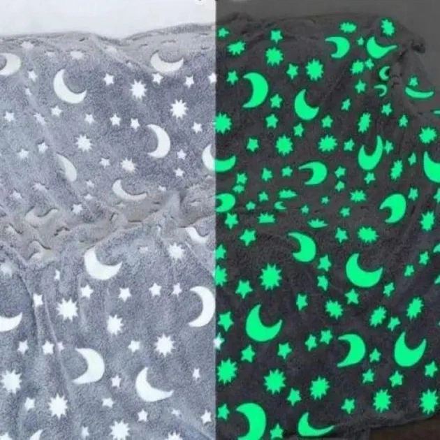 Детский плед покрывало 160х125см плюшевый светящийся в темноте Magic Blanket - Фото 3 Детский плед покрывало 160х125см плюшевый светящийся в темноте Magic Blanket - изображение 3