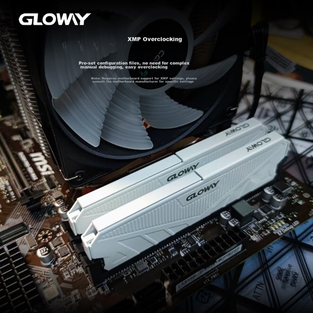 Модуль оперативной памяти Gloway 16 ГБ (2 x 8 ГБ) DDR4 3200 для настольных компьютеров, планка Tianche RAM Bar, чипы премиум-класса, CL18, цвет Moonlight White, аксессуар для компьютера AI. - изображение 5