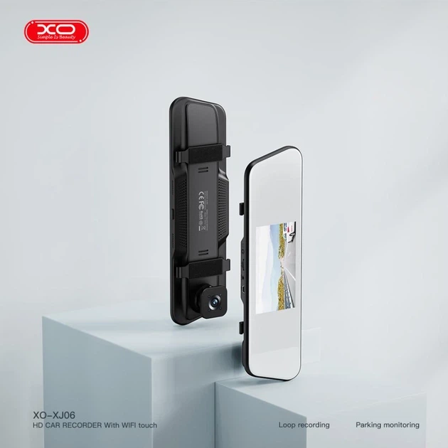 Відеореєстратор XO XJ06 (дзеркало заднього виду 5-inch, WiFi, сенсорне керування) Чорний - Фото 2 Відеореєстратор XO XJ06 (дзеркало заднього виду 5-inch, WiFi, сенсорне керування) Чорний - изображение 2