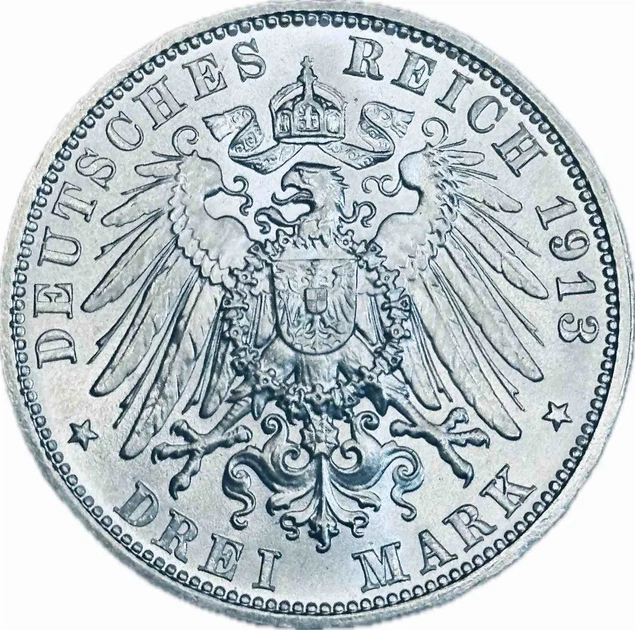Колекційна срібна монета “3 марки - Меморіал народної битви” 16,67 г 1913 рік - Фото 2 Колекційна срібна монета “3 марки - Меморіал народної битви” 16,67 г 1913 рік - изображение 2