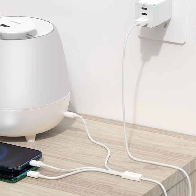 Кабель Baseus Superior Series 3 в 1 USB to Lightning / Micro-USB / Type-C, 3.5A, 1.5м, швидка зарядка, білий - зображення 7