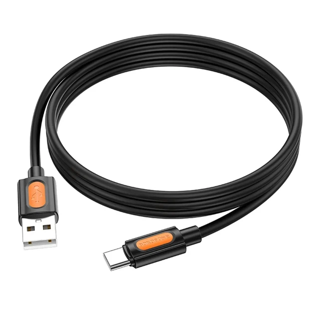 Кабель BOROFONE BX114 Structure Silicone USB to Type-C 3A, 1 м, швидка зарядка та передача даних, чорний - Фото 3 Кабель BOROFONE BX114 Structure Silicone USB to Type-C 3A, 1 м, швидка зарядка та передача даних, чорний - зображення 3