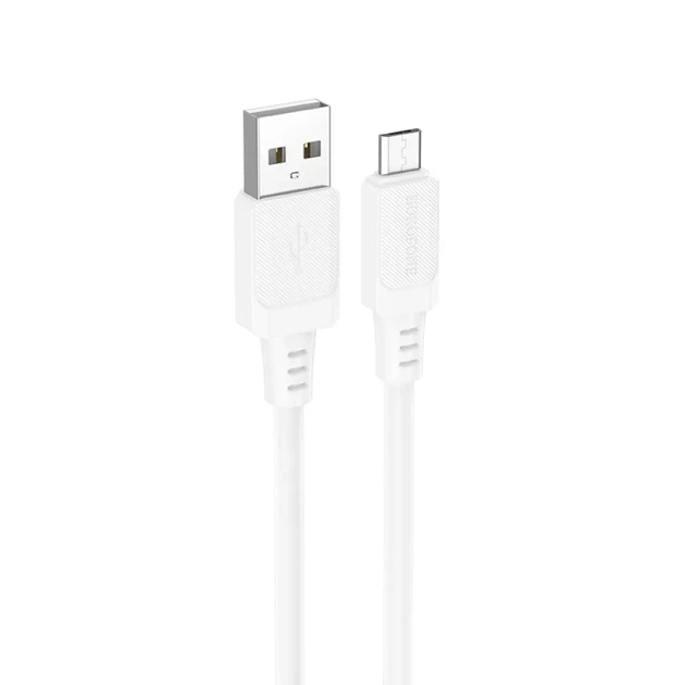 Кабель BOROFONE BX115 USB to Micro-USB 2.4A, 1 м, силиконовый, быстрая зарядка и синхронизация, белый - Фото 3 Кабель BOROFONE BX115 USB to Micro-USB 2.4A, 1 м, силиконовый, быстрая зарядка и синхронизация, белый - изображение 3