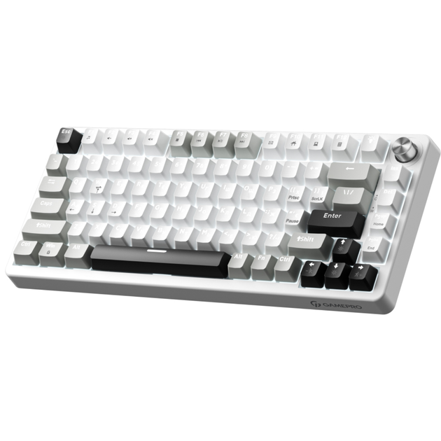 Клавіатура ігрова GamePro Genesis MK126 Silverlight механічна 82 клавіші USB-C Red Switch Gray/White - зображення 3