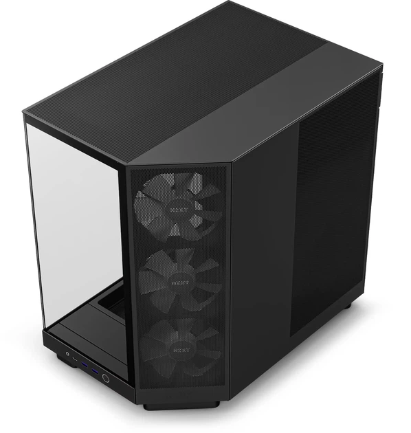 Корпус NZXT H6 Flow RGB (CC-H61FB-R1) / Mid-Tower / ATX, Micro-ATX, Mini-ITX / 3x120mm ARGB / 1xUSB Type-C / Без БЖ / Чорний - зображення 7