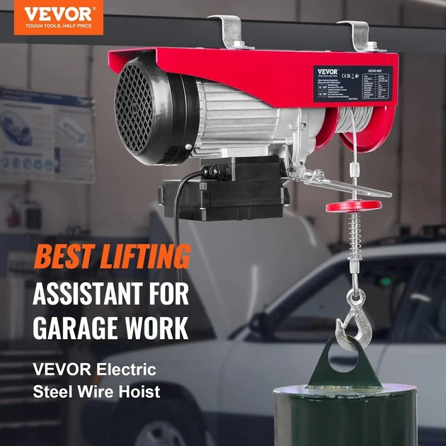 Электрическая лебедка VEVOR WX550-2 / 12 м / 510W / до 250 кг / 10 м/мин / Дистанционное управление / Красный 100673765 - изображение 6