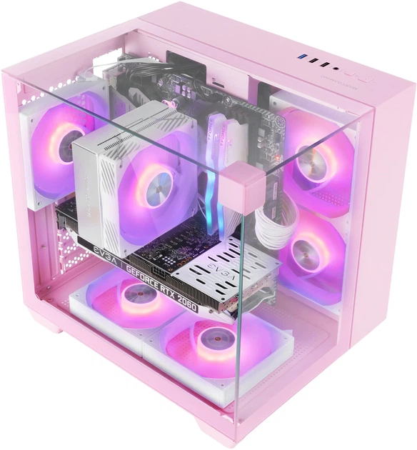 Корпус Mars Gaming MC-VISIONM / без БЖ / Micro-ATX / USB 3.0 / Rose - изображение 2
