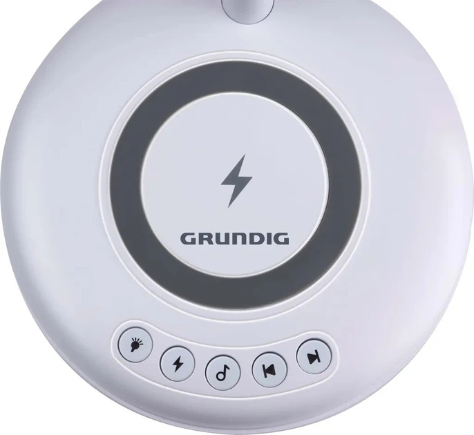 Lampka biurkowa LED Grundig G255 z głośnikiem Bluetooth i ładowarką Biała (8711252472553) - obraz 6