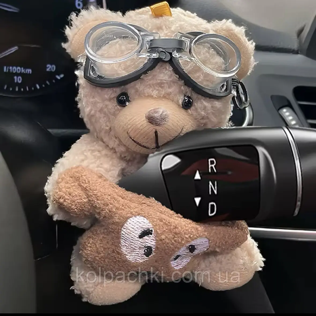 М'яка іграшка ведмідь плюшевий в авто на кермо ведмедик bear Tedi ведмедик в окулярах - зображення 4