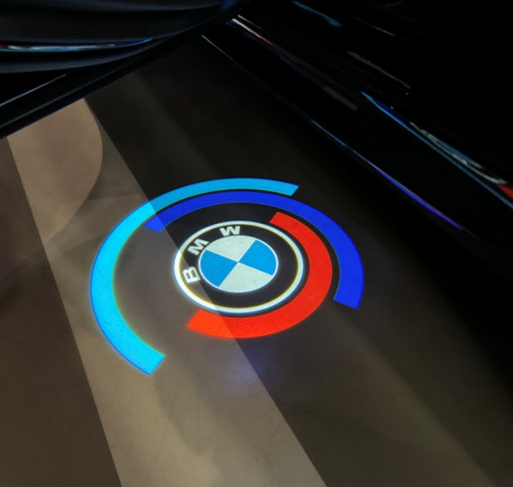 Подсветка дверей проекция для BMW ( БМВ ) 50 Jears лет высоких достижений Юбилей 4 штуки комплект на 4 двери - изображение 8