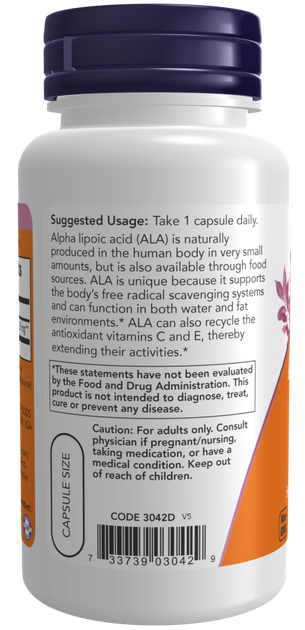 Kwas alfa-liponowy NOW Foods Alpha Lipoic Acid 250 mg 120 kapsułek (733739030436) - obraz 3