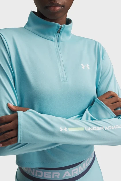 Жіноча блакитна спортивна кофта Tech Branded 1/2 Zip Under Armour SM 6009988-425 - изображение 3