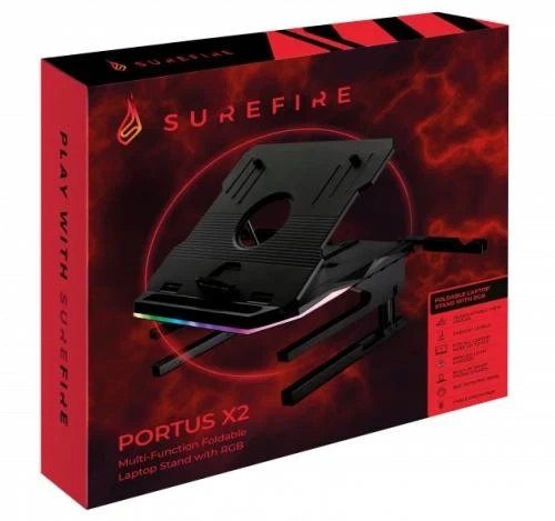 Подставка для ноутбука до 17" SureFire Portus X2, Black (48843) - Фото 2 Подставка для ноутбука до 17" SureFire Portus X2, Black (48843) - изображение 2