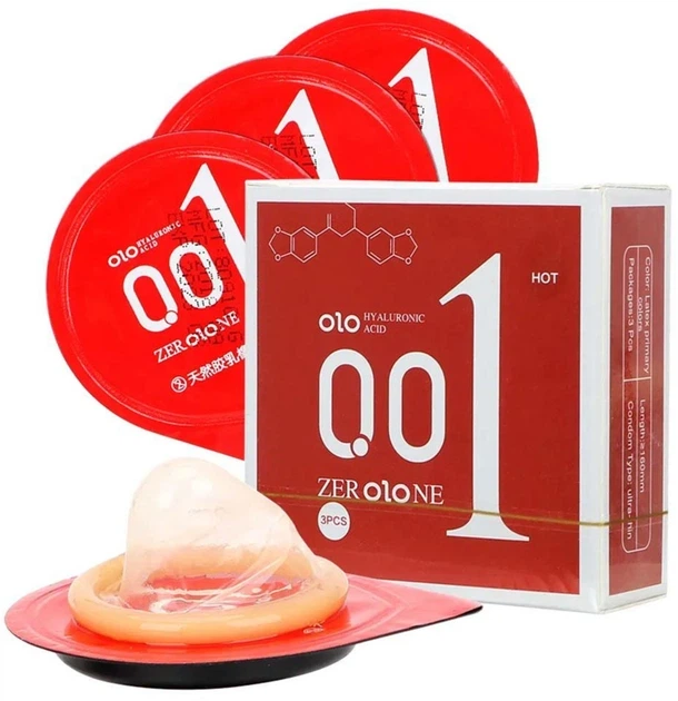 Презервативи OLO Red 0.01 Ультратонкі Ваніль 3 шт (ROZ6501053486) - зображення 3