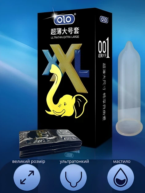 Презервативи OLO Blue Elephant 10 шт (ROZ6400230544) - зображення 2