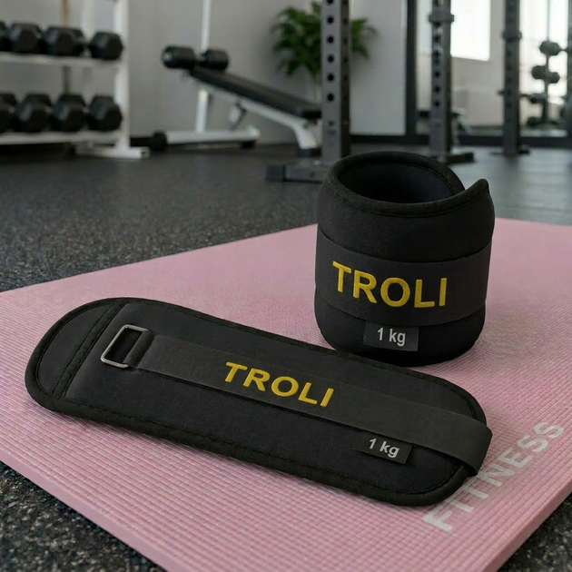 Утяжелители черные 2кг для рук и ног SP-Sport Troli 3911 комплектация 2шт по 1кг Black - изображение 6