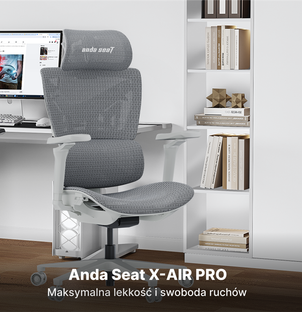 Fotel gamingowy Anda Seat X-Air Pro XL Mesh Ash Gray (AD-WY-01-GGF-G01) - Zdjęcie 7 Fotel gamingowy Anda Seat X-Air Pro XL Mesh Ash Gray (AD-WY-01-GGF-G01) - obraz 7