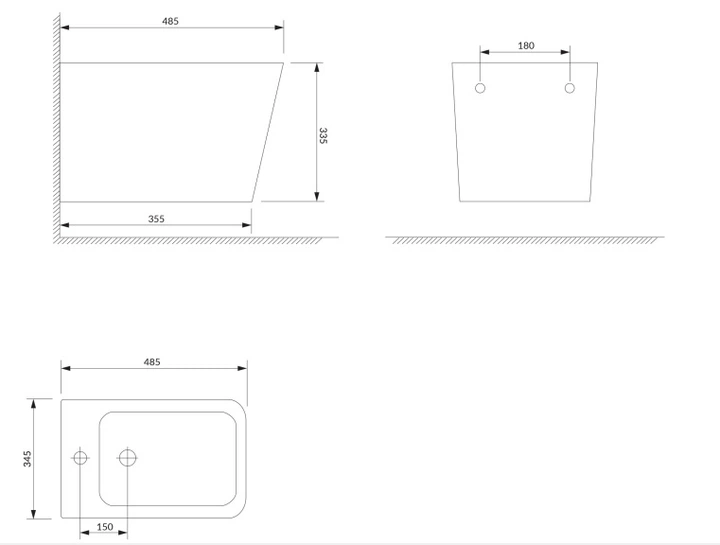 Біде Omnires Fontana підвісне white (FONTANABIBP) (00140518) - изображение 2
