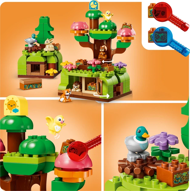 Конструктор LEGO DUPLO Town Ліс відкриттів із дикими тваринами 131 деталь (10480) - зображення 7