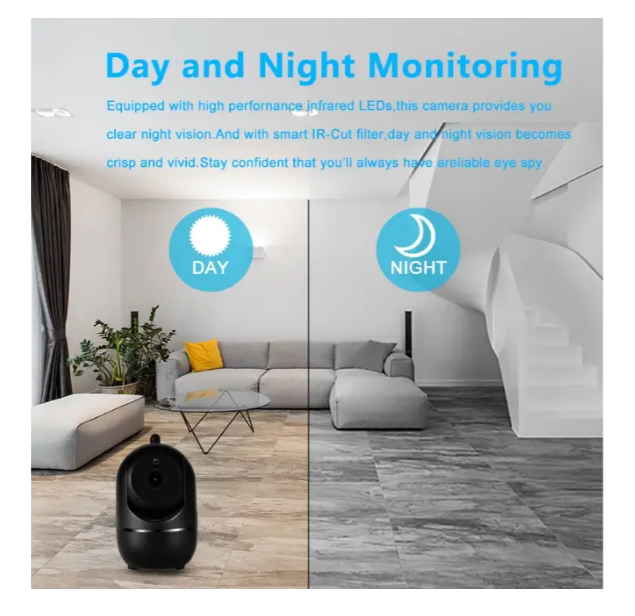 WiFi камера видеонаблюдения AI SHIWOJIA 1080P / 2MP, Tuya Smart Life, поворотная IP камера с датчиком движения, ночное видение - изображение 7