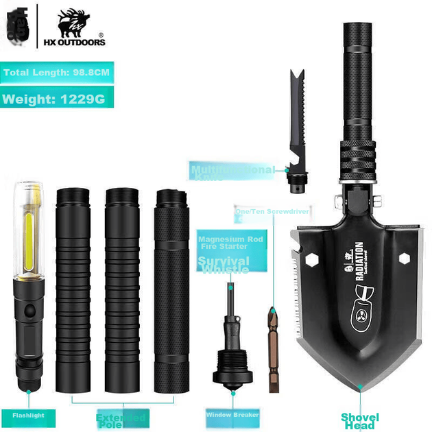 Многофункциональный автомобильный набор армейских лопат HX OUTDOORS, комплект инструментов для кемпинга и аварийно-спасательных работ, автомобильный набор - Фото 2 Многофункциональный автомобильный набор армейских лопат HX OUTDOORS, комплект инструментов для кемпинга и аварийно-спасательных работ, автомобильный набор - изображение 2