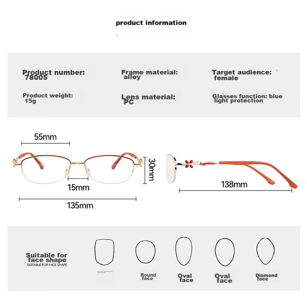 Окуляри для читання Mr. PuTian із захистом від синього світла для жінок, справжні окуляри високої чіткості для пресбіопії, подарунок для мами, 300 градусів (65-69 років) - Фото 7 Окуляри для читання Mr. PuTian із захистом від синього світла для жінок, справжні окуляри високої чіткості для пресбіопії, подарунок для мами, 300 градусів (65-69 років) - изображение 7
