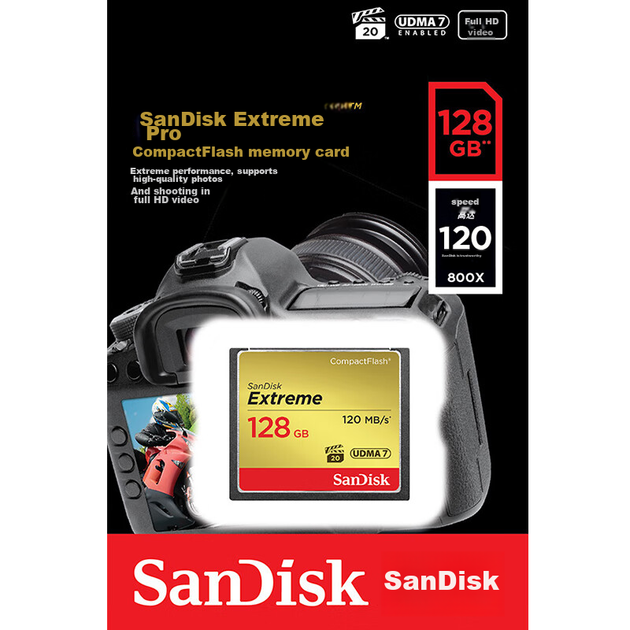 Карта памяти SANDISK Extreme CompactFlash 128 GB (SDCFXSB-128G-Z46) - Фото 7 Карта памяти SANDISK Extreme CompactFlash 128 GB (SDCFXSB-128G-Z46) - изображение 7